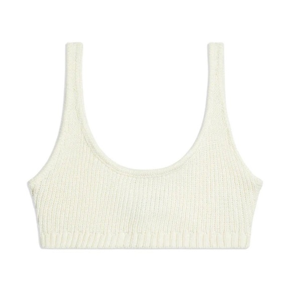 WeWoreWhat Scoop Chunky Cozy Stitch Pull On Bra Top - Cream L - Picture 3 of 6